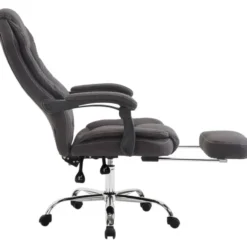 CLP Bureaustoel Castle chroom Frame - Stof - donkergrijs