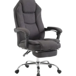 CLP Bureaustoel Castle chroom Frame - Stof - donkergrijs
