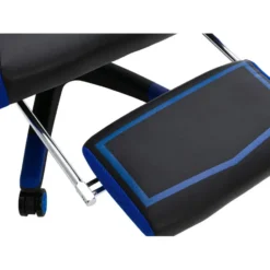 CLP Bureaustoel Clovis zwart Frame - Kunstleer - zwart/blauw
