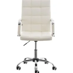 CLP Bureaustoel Deli V2 chroom Frame - Kunstleer - wit