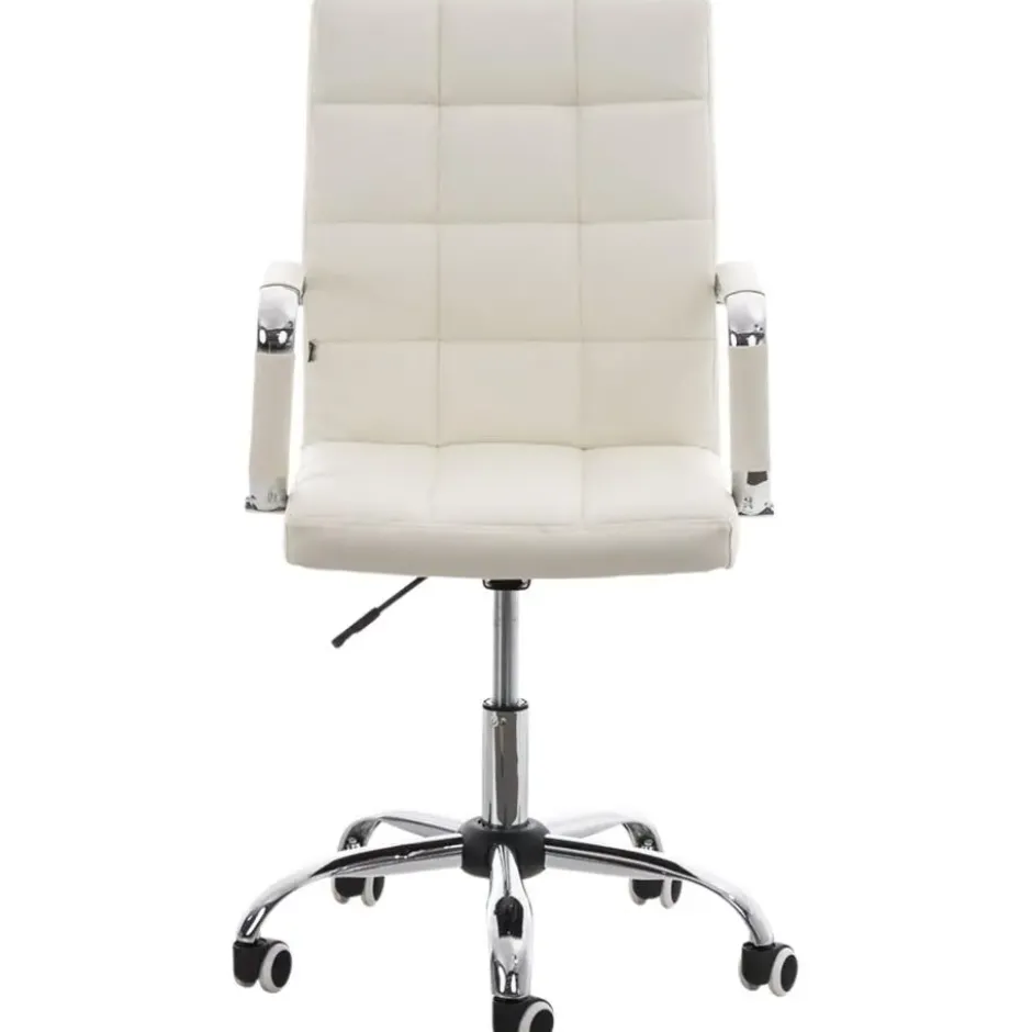 CLP Bureaustoel Deli V2 chroom Frame - Kunstleer - wit