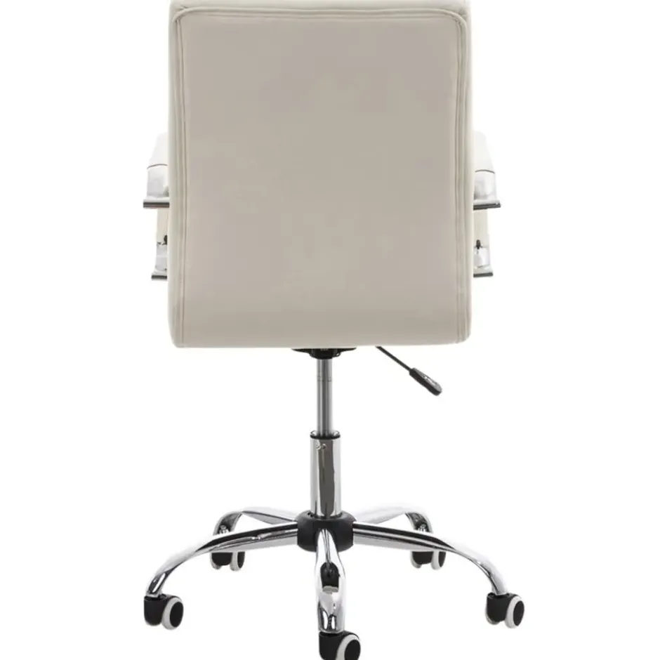 CLP Bureaustoel Deli V2 chroom Frame - Kunstleer - wit