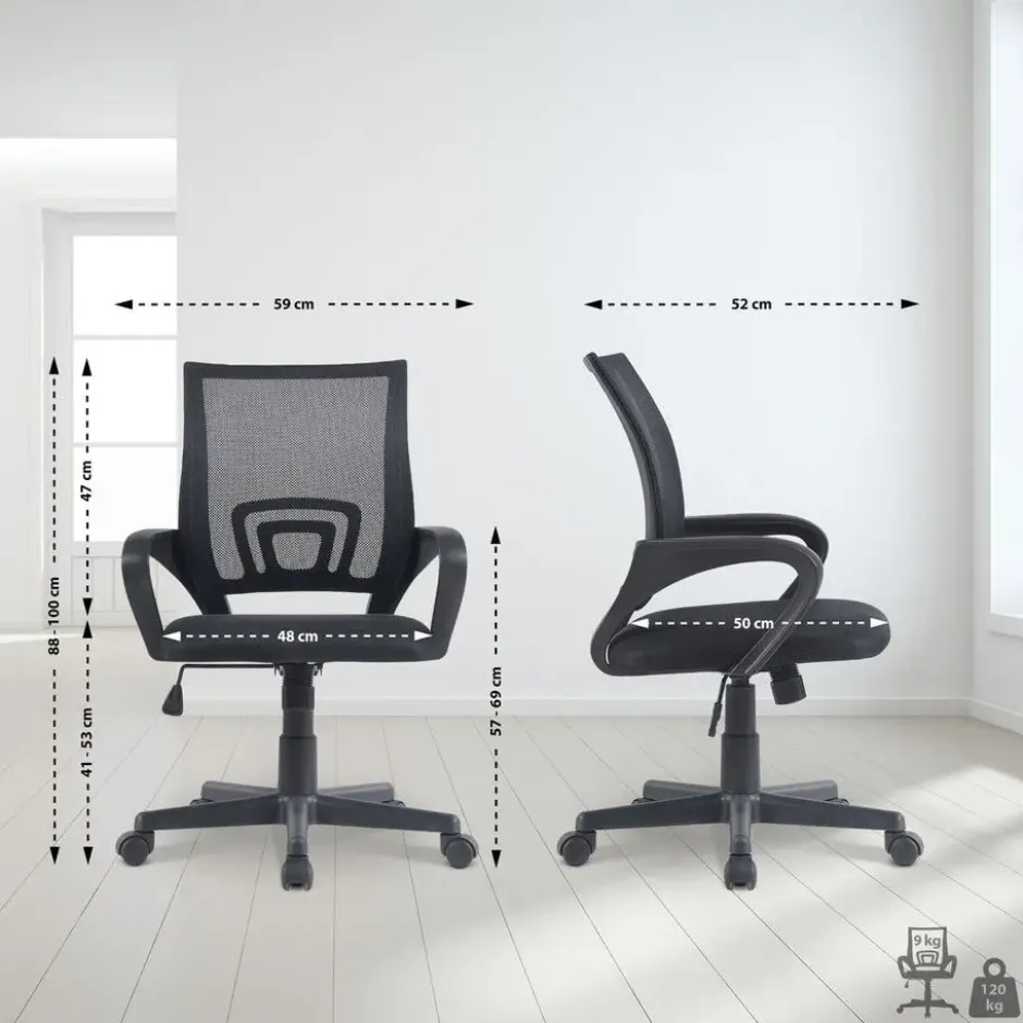 CLP Bureaustoel Genius zwart Frame - Kunstleer - zwart