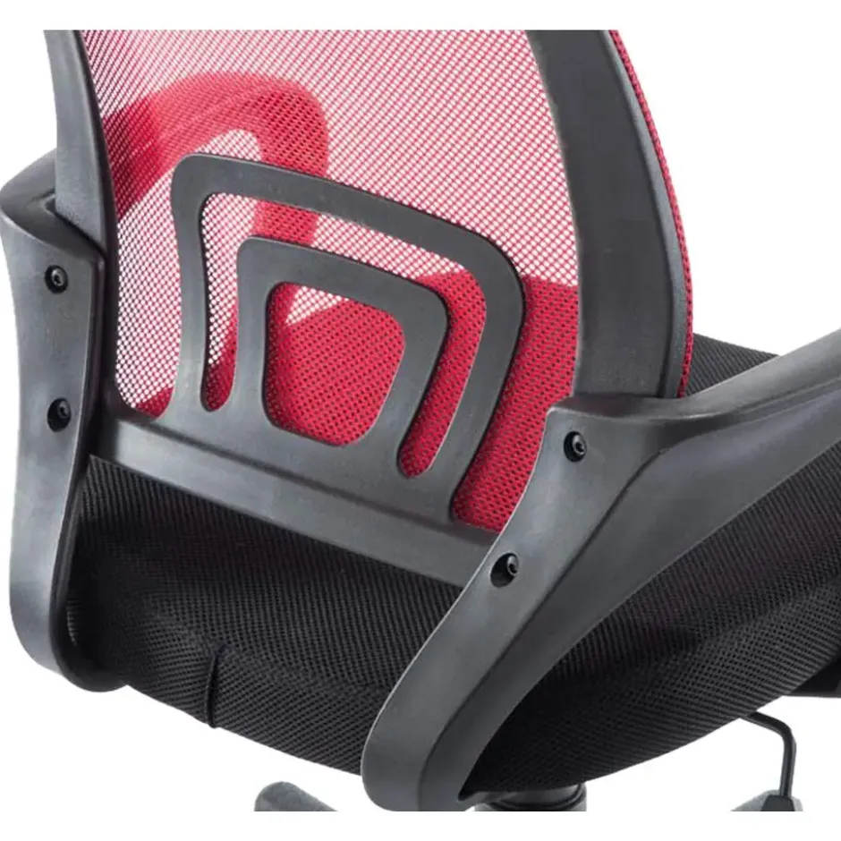 CLP Bureaustoel Genius zwart Frame - Kunstleer - rood