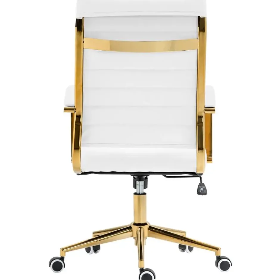 CLP Bureaustoel Havanna goud Frame - Kunstleer - wit