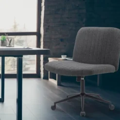 CLP Bureaustoel Kingman zwart Frame - Stof - donkergrijs