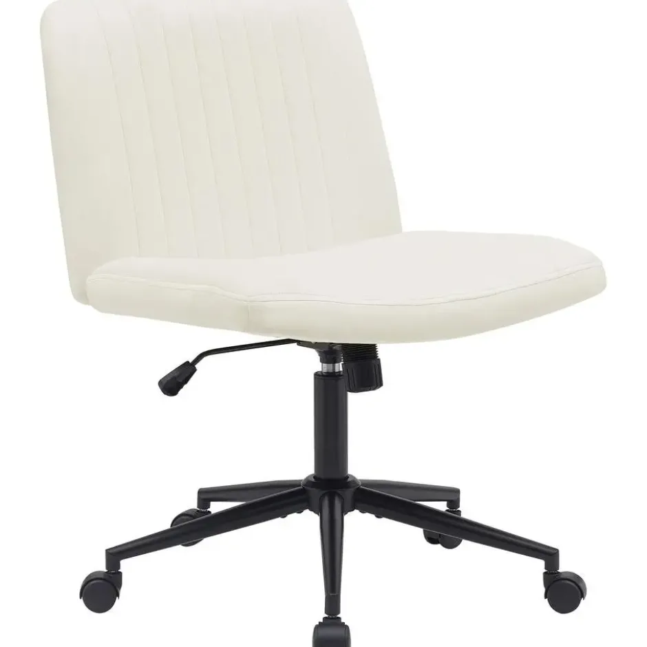 CLP Bureaustoel Kingman zwart Frame - Fluweel - creme