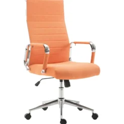 CLP Bureaustoel Kolumbus chroom Frame - Stof - oranje