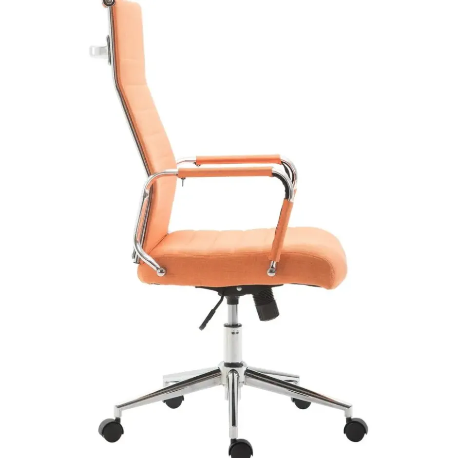 CLP Bureaustoel Kolumbus chroom Frame - Stof - oranje