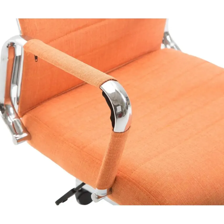 CLP Bureaustoel Kolumbus chroom Frame - Stof - oranje