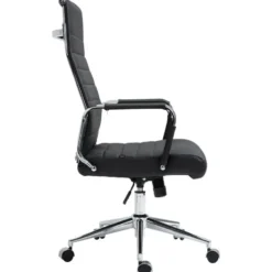 CLP Bureaustoel Kolumbus chroom Frame - Echt leer - zwart