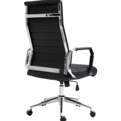 CLP Bureaustoel Kolumbus chroom Frame - Echt leer - zwart
