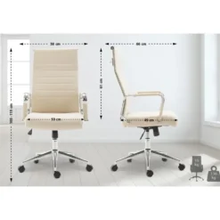 CLP Bureaustoel Kolumbus chroom Frame - Stof - creme