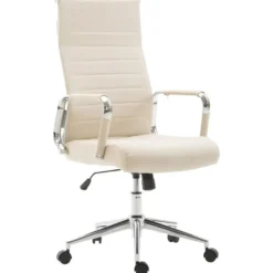 CLP Bureaustoel Kolumbus chroom Frame - Stof - creme