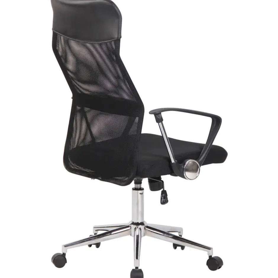 CLP Bureaustoel Korba chroom Frame - Microfiber - zwart