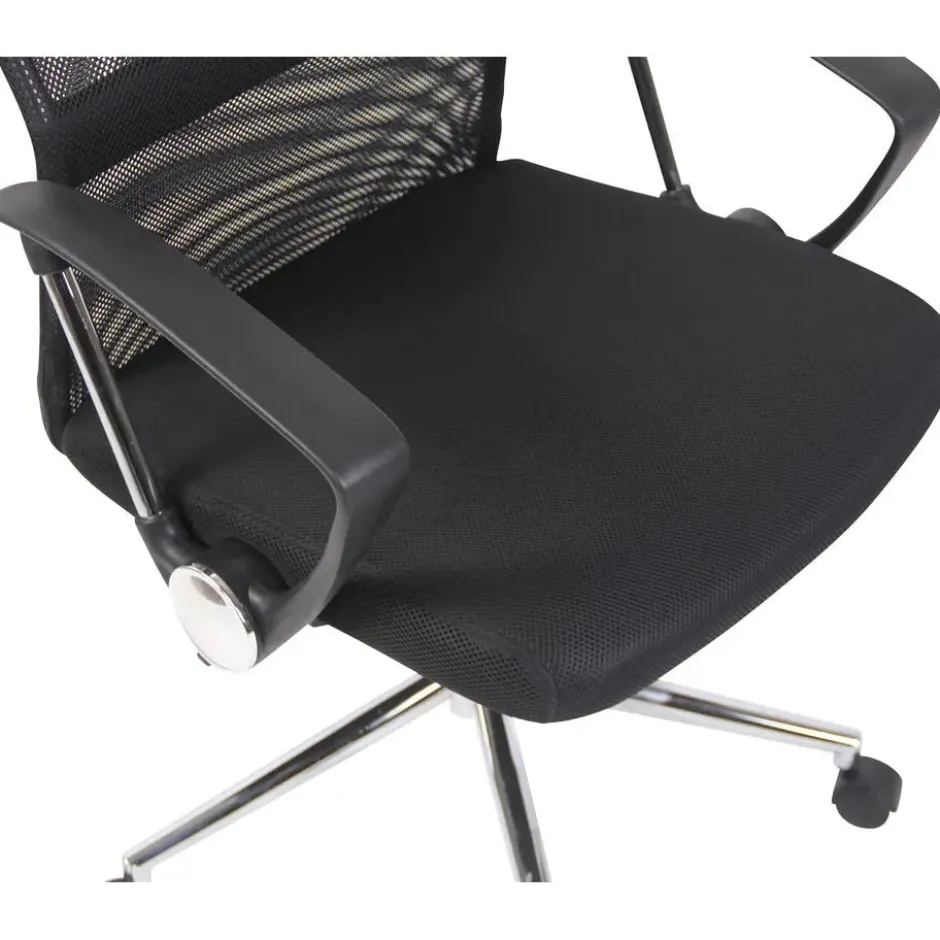 CLP Bureaustoel Korba chroom Frame - Microfiber - zwart