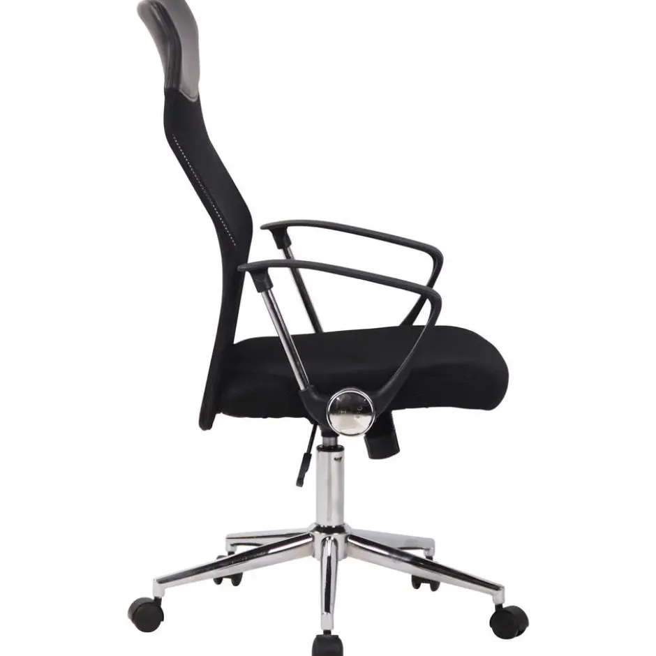 CLP Bureaustoel Korba chroom Frame - Microfiber - zwart