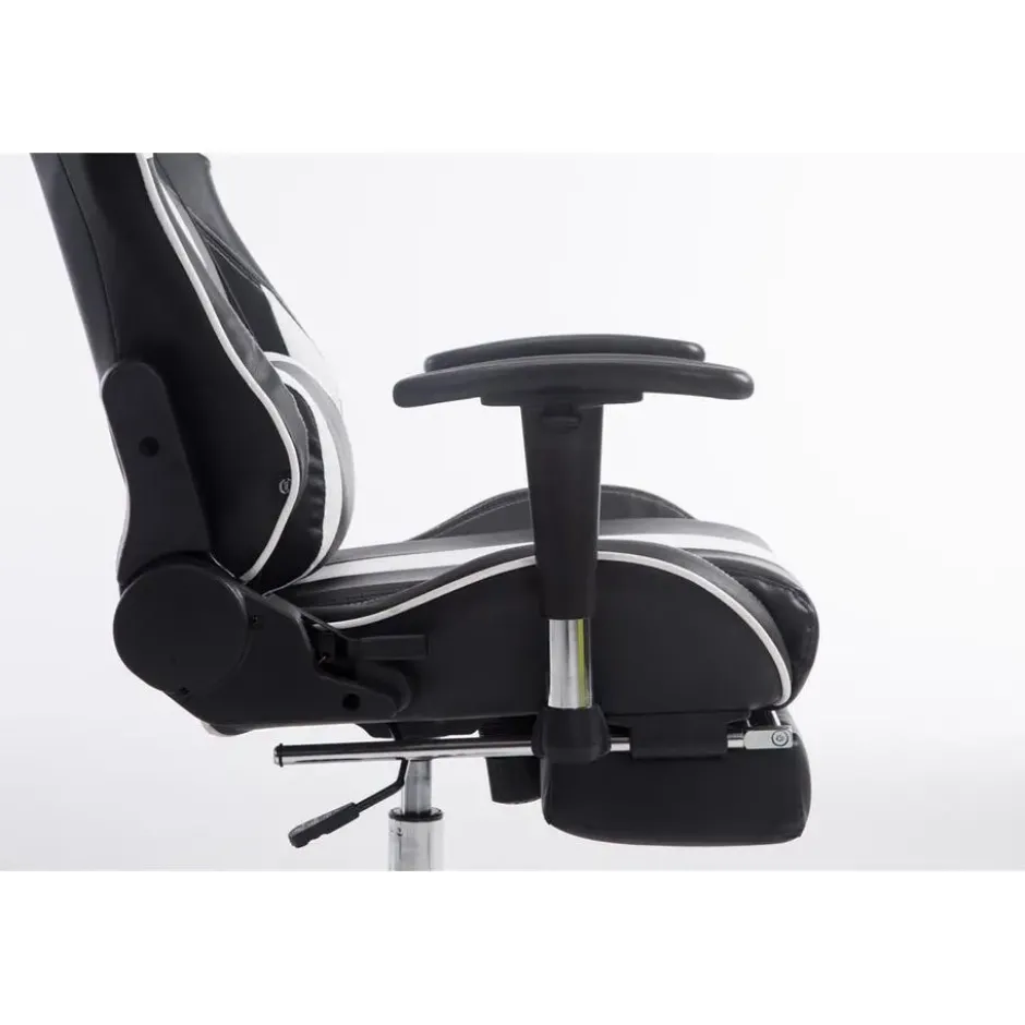 CLP Bureaustoel Limit zwart Frame - Kunstleer - zwart/wit