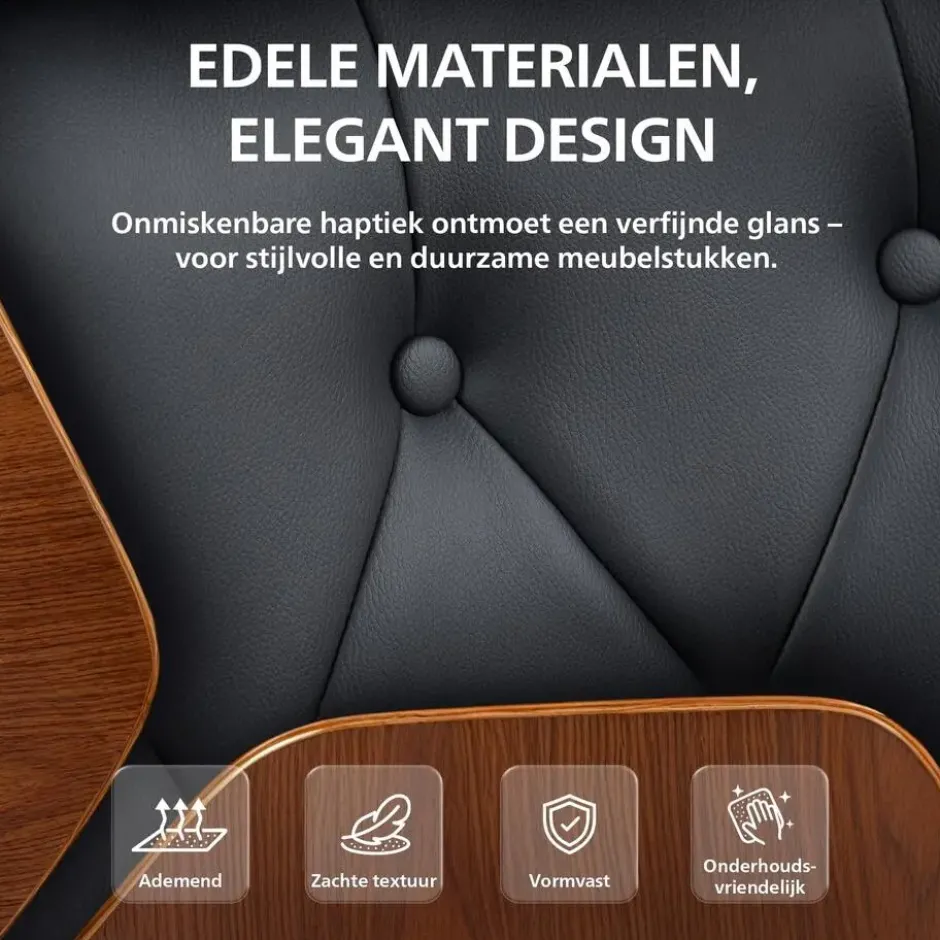 CLP Bureaustoel Martil zwart Frame - Hout - zwart