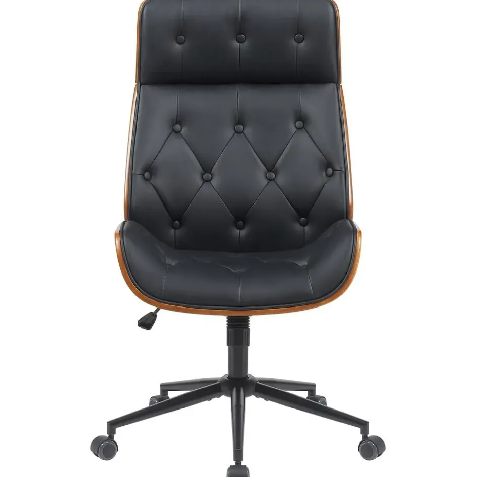 CLP Bureaustoel Martil zwart Frame - Hout - zwart