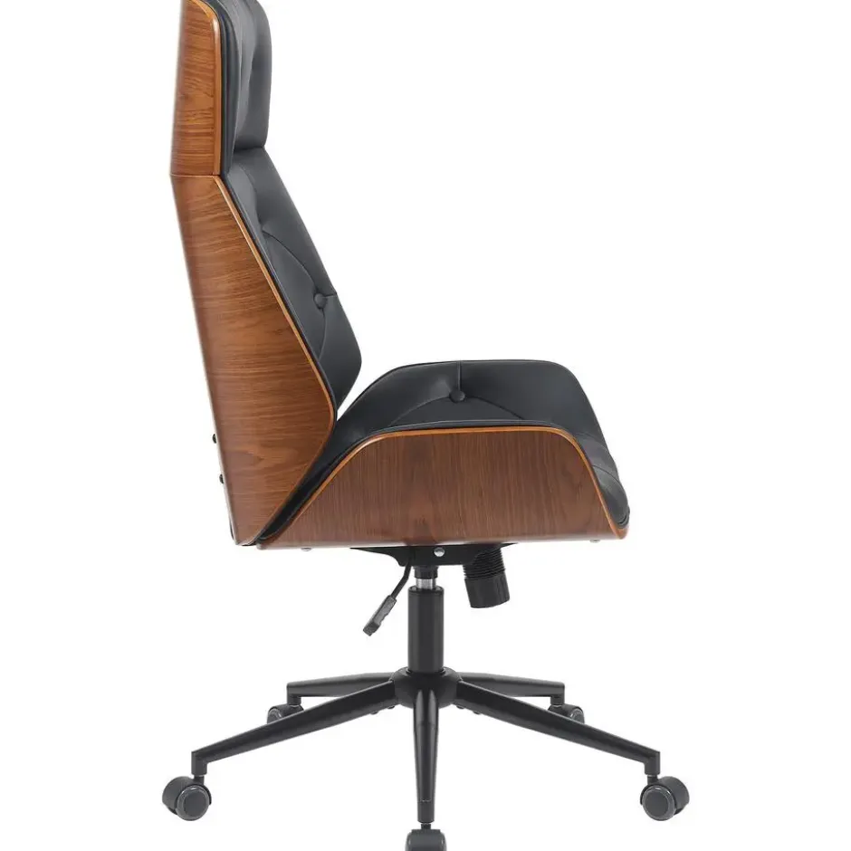 CLP Bureaustoel Martil zwart Frame - Hout - zwart