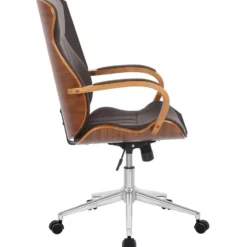 CLP Bureaustoel Melilla chroom Frame - Kunstleer - walnoot/bruin