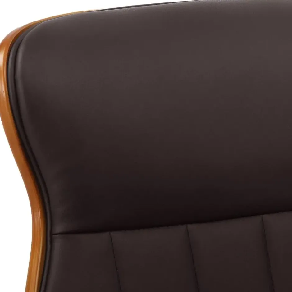 CLP Bureaustoel Melilla chroom Frame - Kunstleer - walnoot/bruin
