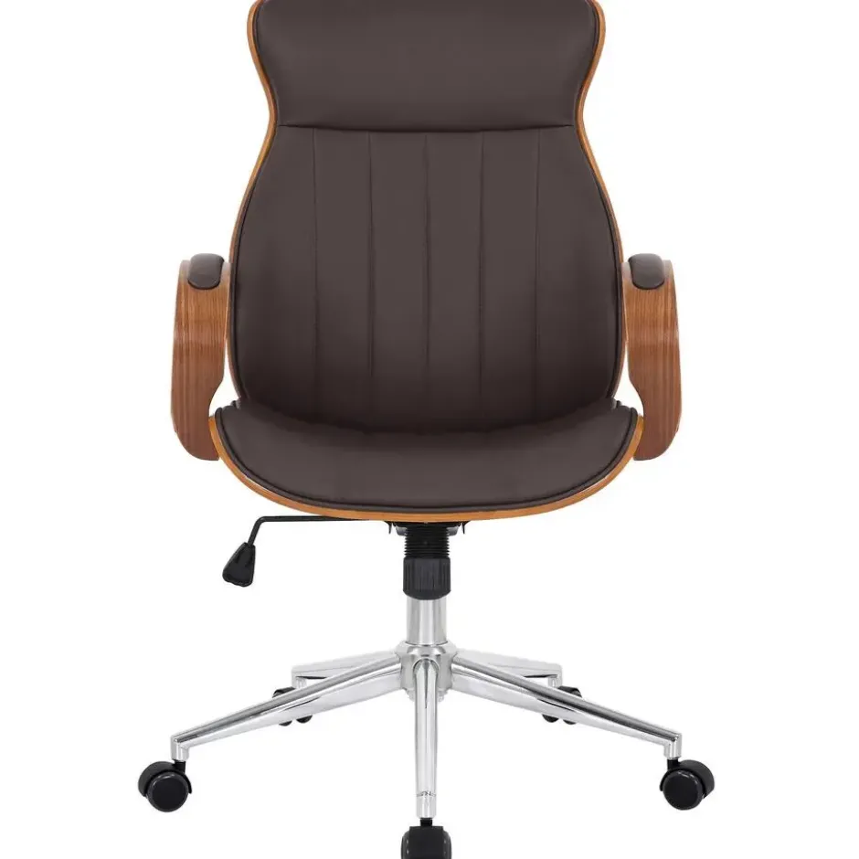 CLP Bureaustoel Melilla chroom Frame - Kunstleer - walnoot/bruin