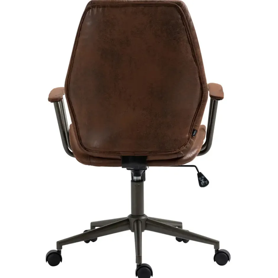 CLP Bureaustoel Nampa zwart Frame - Kunstleer - cognac