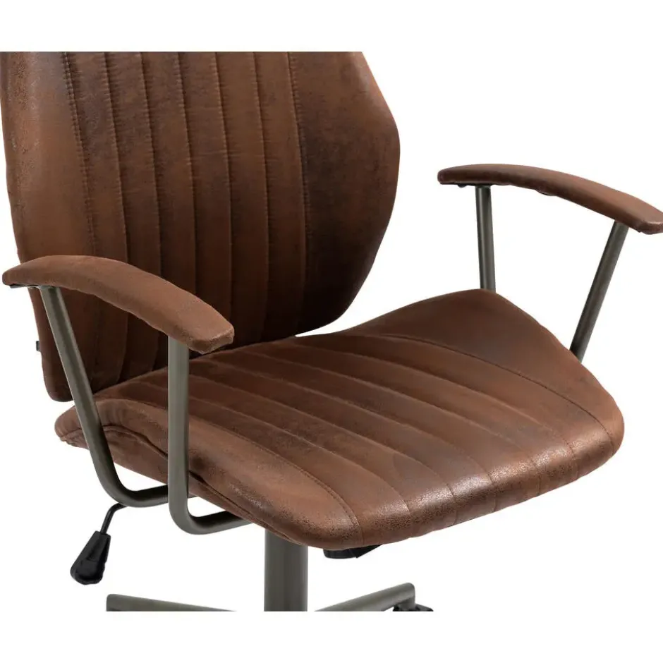 CLP Bureaustoel Nampa zwart Frame - Kunstleer - cognac