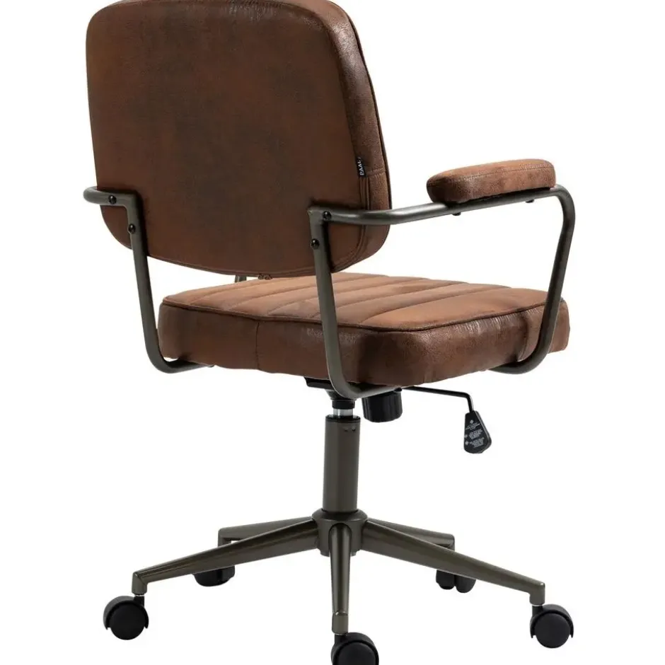 CLP Bureaustoel Natrona zwart Frame - Kunstleer - cognac