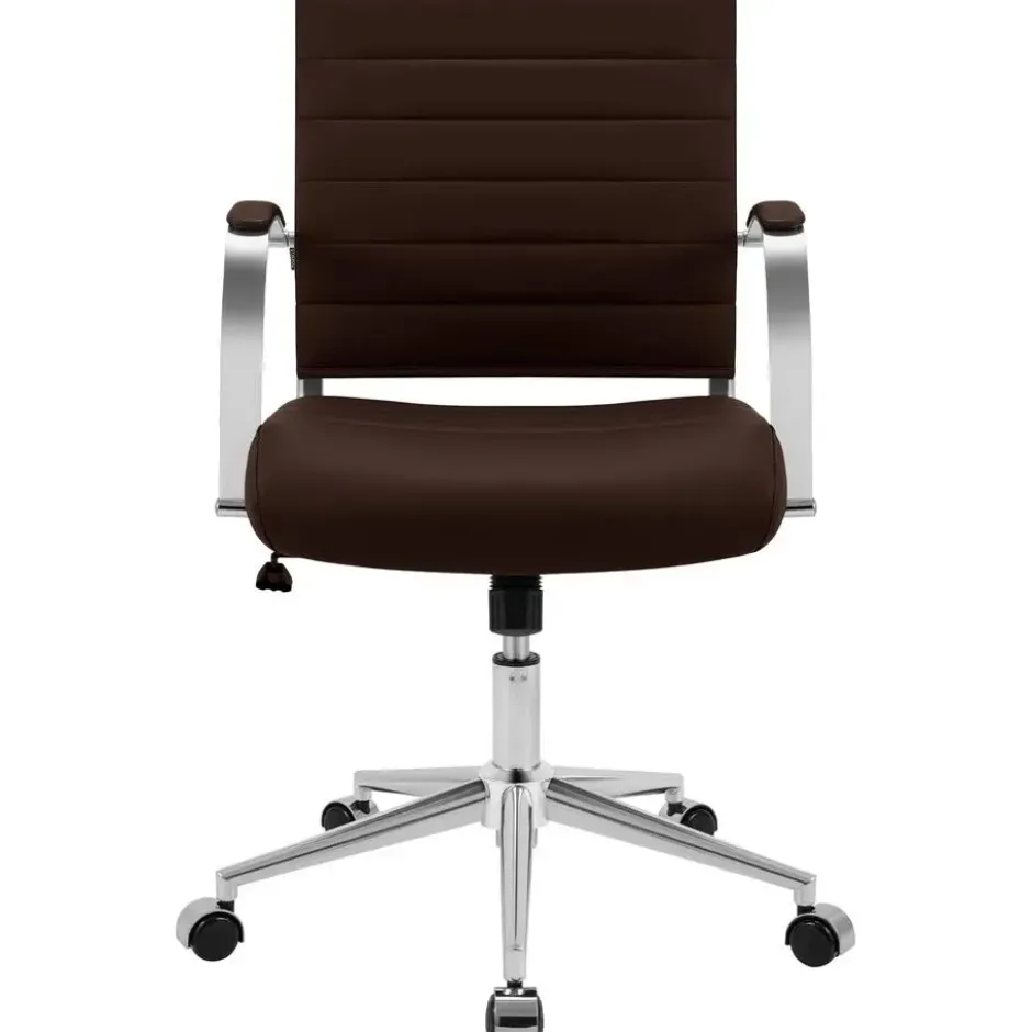 CLP Bureaustoel Oakland chroom Frame - Kunstleer - bruin