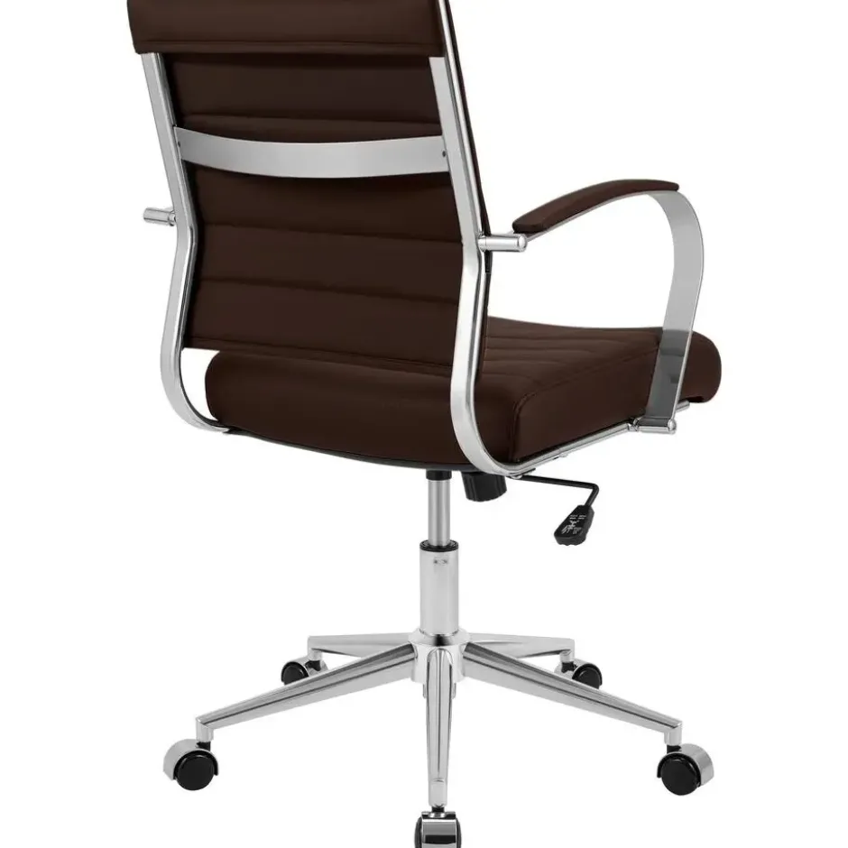 CLP Bureaustoel Oakland chroom Frame - Kunstleer - bruin