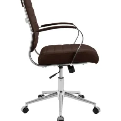 CLP Bureaustoel Oakland chroom Frame - Kunstleer - bruin
