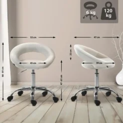 CLP Bureaustoel Olinda Fluweel - creme
