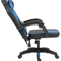 CLP Bureaustoel Orkney zwart Frame - Kunstleer - zwart/blauw