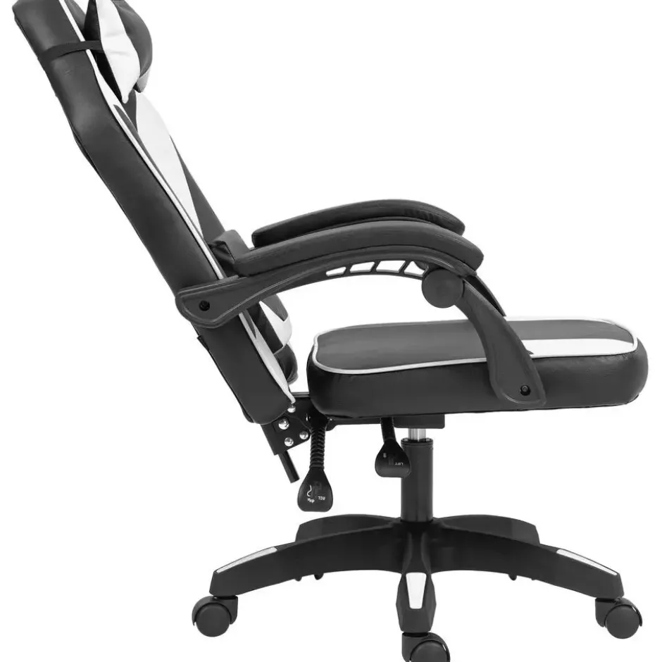 CLP Bureaustoel Orkney zwart Frame - Kunstleer - zwart/wit
