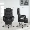 CLP Bureaustoel Oxygen chroom Frame - Kunstleer - zwart