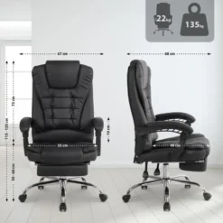 CLP Bureaustoel Oxygen chroom Frame - Kunstleer - zwart