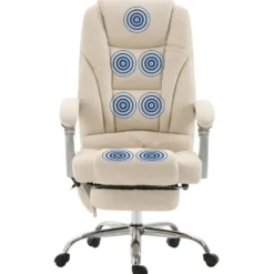 CLP Bureaustoel Pacific chroom Frame - Stof - creme