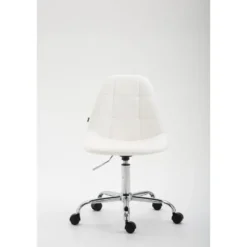 CLP Bureaustoel Reims chroom Frame - Kunstleer - wit