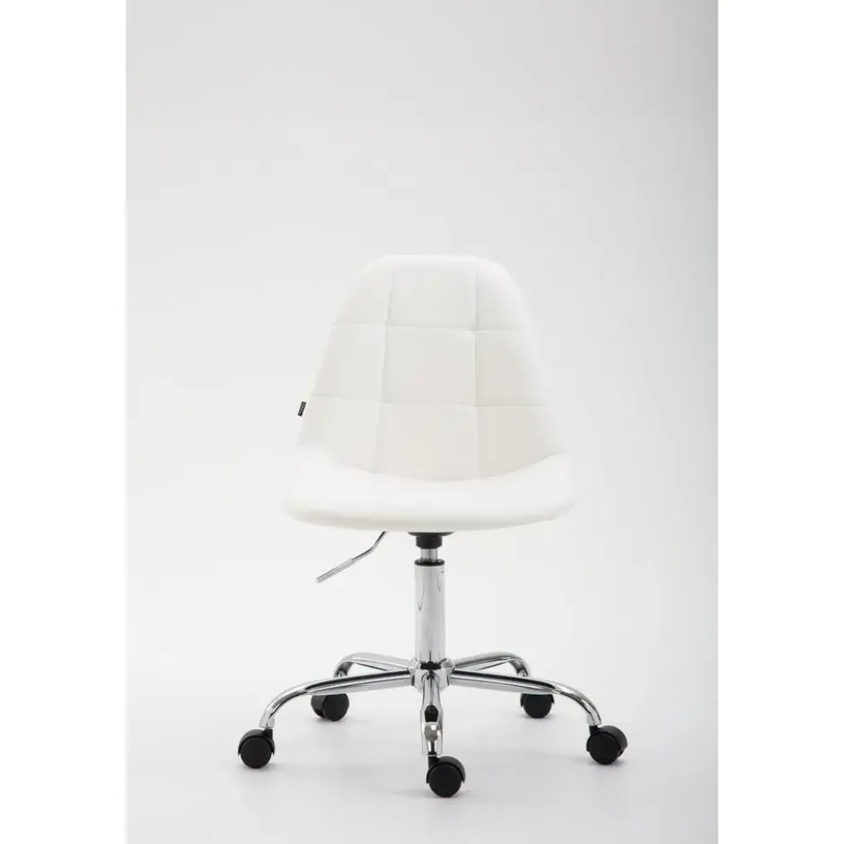CLP Bureaustoel Reims chroom Frame - Kunstleer - wit