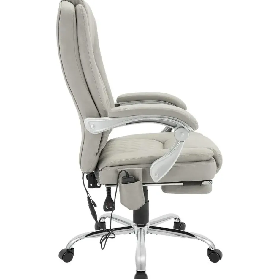 CLP Bureaustoel Rubia chroom Frame - Kunstleer - grijs