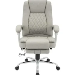 CLP Bureaustoel Rubia chroom Frame - Kunstleer - grijs