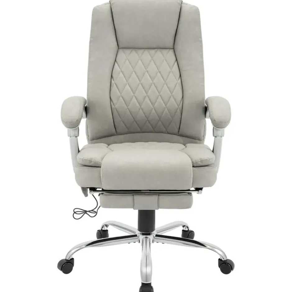 CLP Bureaustoel Rubia chroom Frame - Kunstleer - grijs