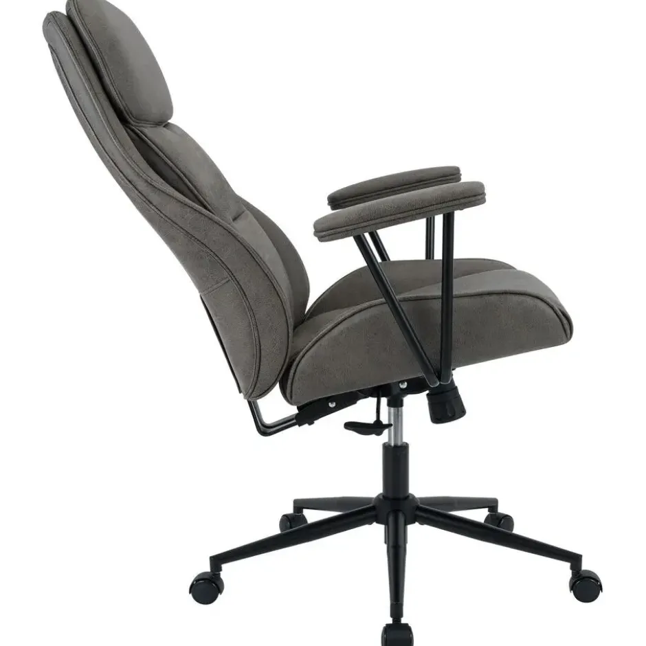 CLP Bureaustoel Siddar zwart Frame - Kunstleer - antiek/grijs