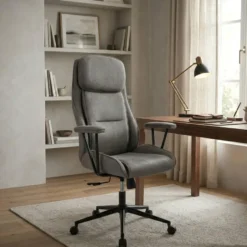 CLP Bureaustoel Siddar zwart Frame - Kunstleer - antiek/grijs