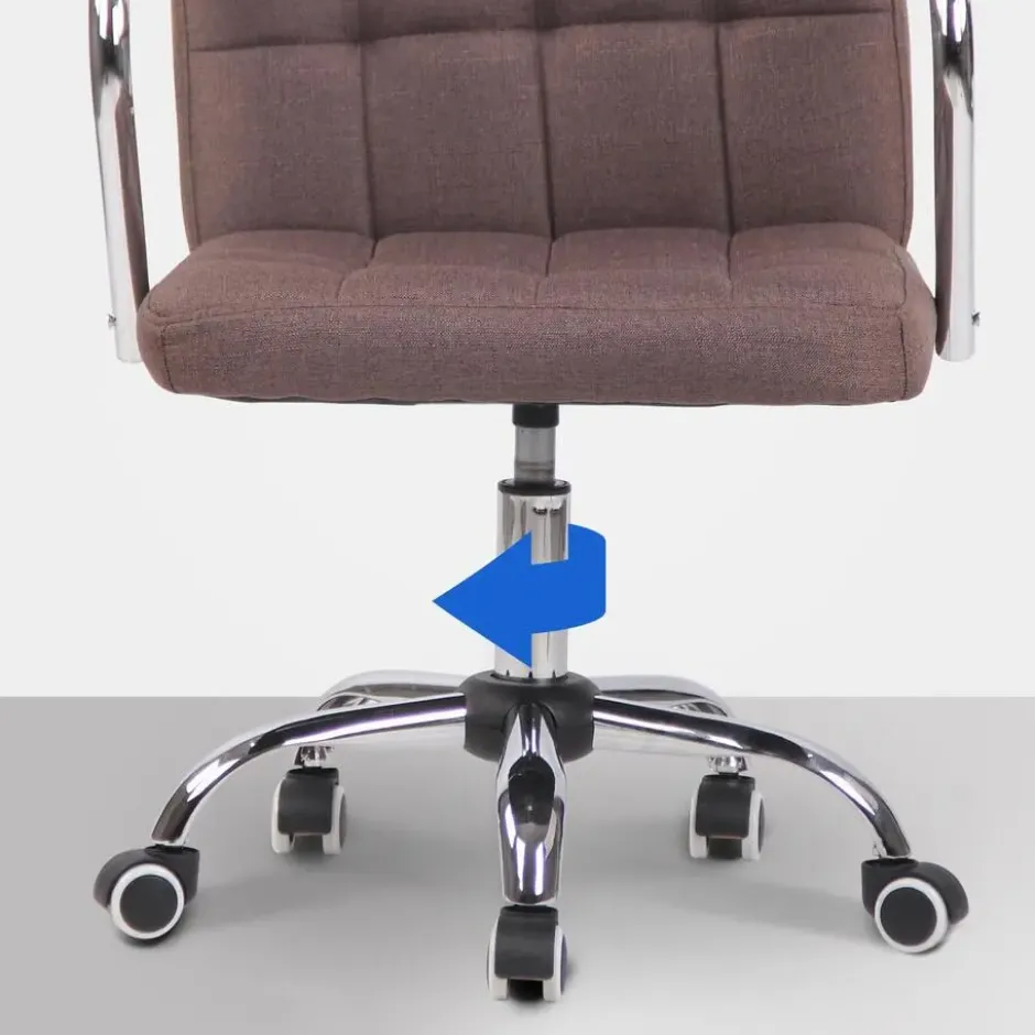 CLP Bureaustoel Terni chroom Frame - Stof - bruin