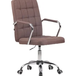 CLP Bureaustoel Terni chroom Frame - Stof - bruin
