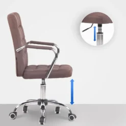 CLP Bureaustoel Terni chroom Frame - Stof - bruin